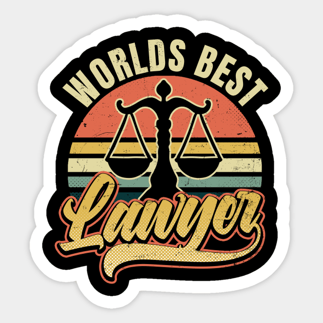 Attorney T Shirt | Vintage Retro Sunset Gift Sticker by Gawkclothing